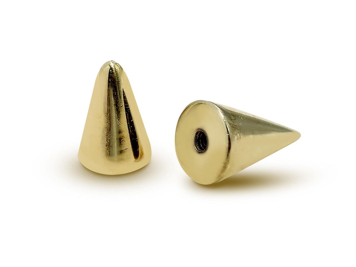14K Gold Spike Septum Ring: Horseshoe Barbell Body Jewelry