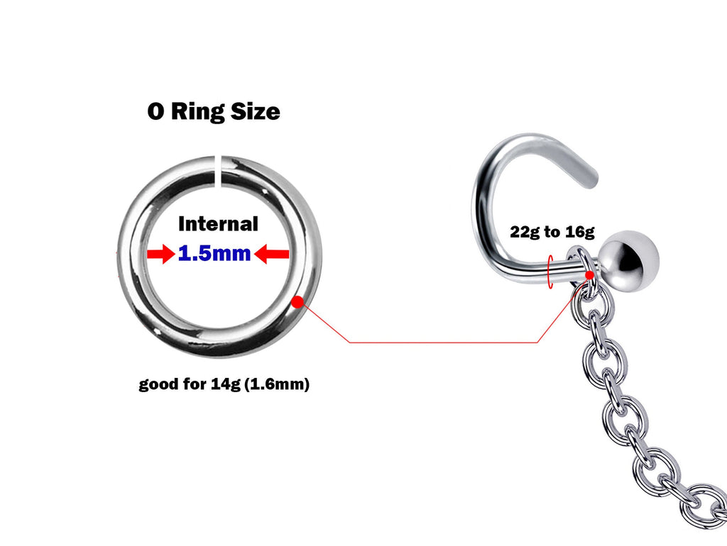 Titanium & Sterling Silver Body Piercing Chain: Handmade Replacement Jewelry