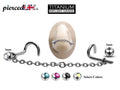 Titanium Nose Chain: Nasallang Piercing with Gem Ball (3mm)