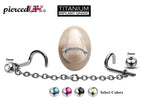 Titanium Nose Chain: Nasallang Piercing with Gem Ball (3mm)