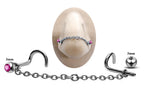 Titanium Nose Chain: Nasallang Piercing with Gem Ball (3mm)