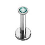 Titanium Crystal Lip Labret Stud: Internally Threaded Piercing (16g, 14g)