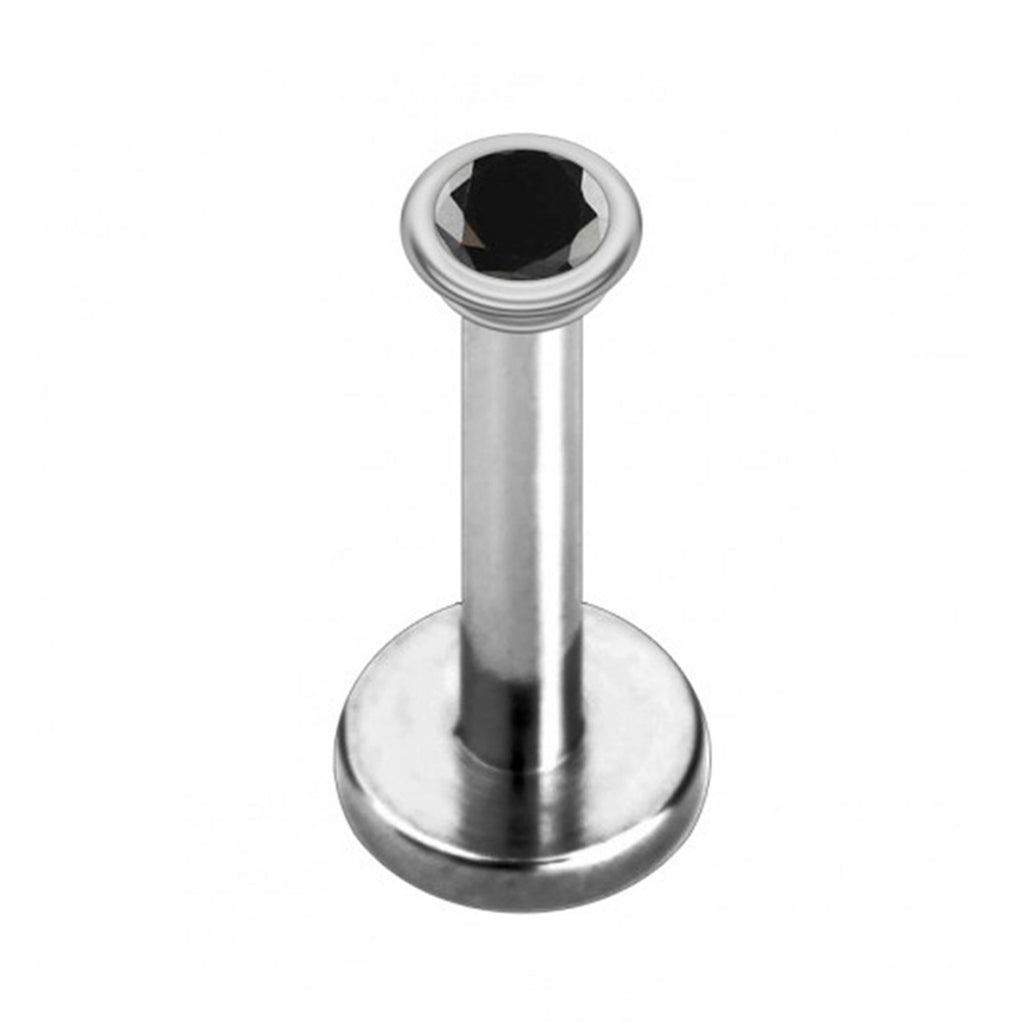 Titanium Crystal Lip Labret Stud: Internally Threaded Piercing (16g, 14g)