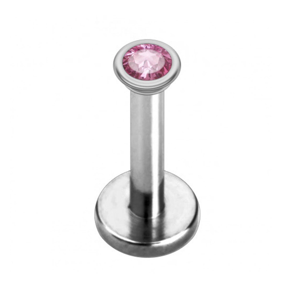 Titanium Crystal Lip Labret Stud: Internally Threaded Piercing (16g, 14g)