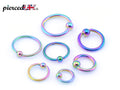 Rainbow Surgical Steel Septum Ring: 16g Captive Bead