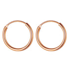 Rose Gold Sterling Silver Hoop Earrings: 8mm-60mm Sleeper Huggies
