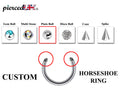 Horseshoe Septum Ring: Custom Barbell Piercing, 16g/14g