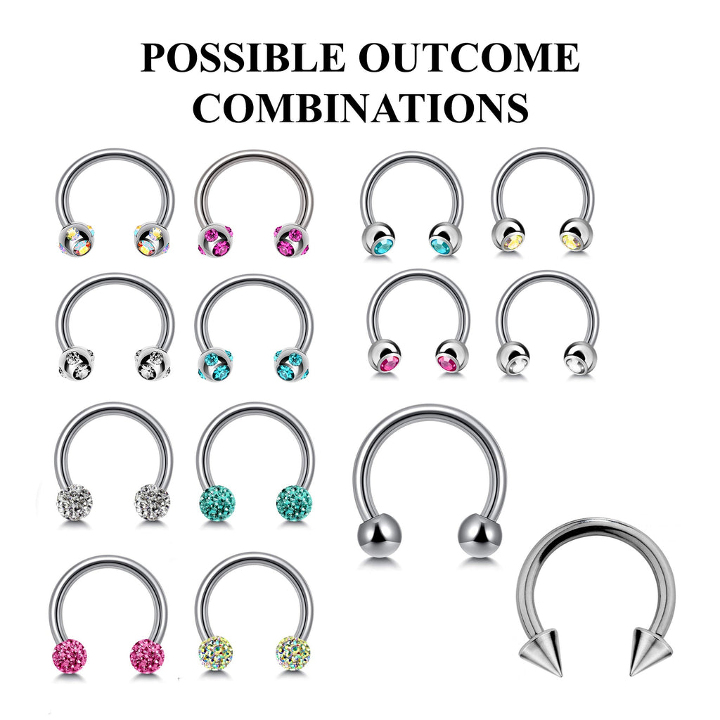 Horseshoe Septum Ring: Custom Barbell Piercing, 16g/14g
