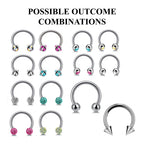 Horseshoe Septum Ring: Custom Barbell Piercing, 16g/14g