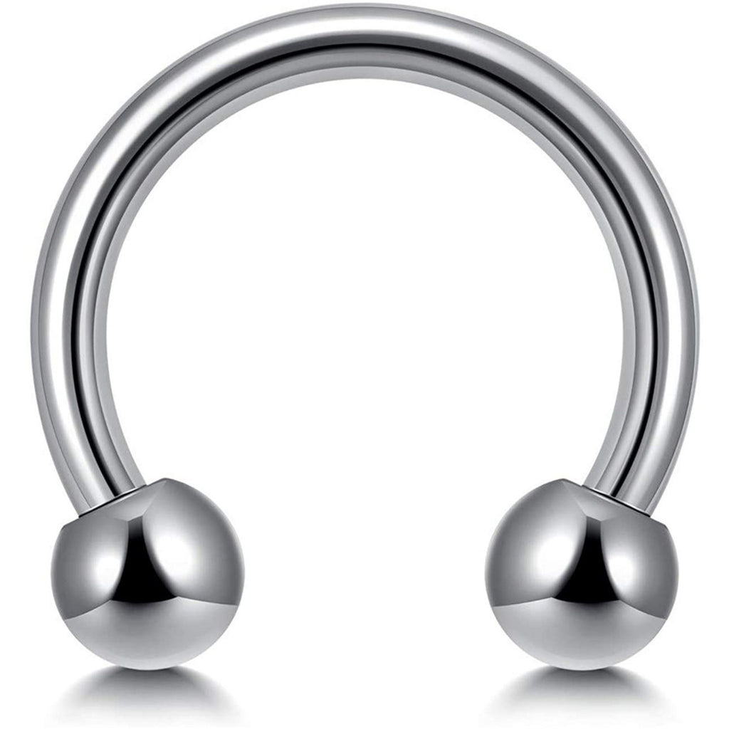 Horseshoe Septum Ring: Custom Barbell Piercing, 16g/14g