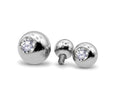 14K White Gold Piercing Ball: Crystal Gem, Internally Threaded