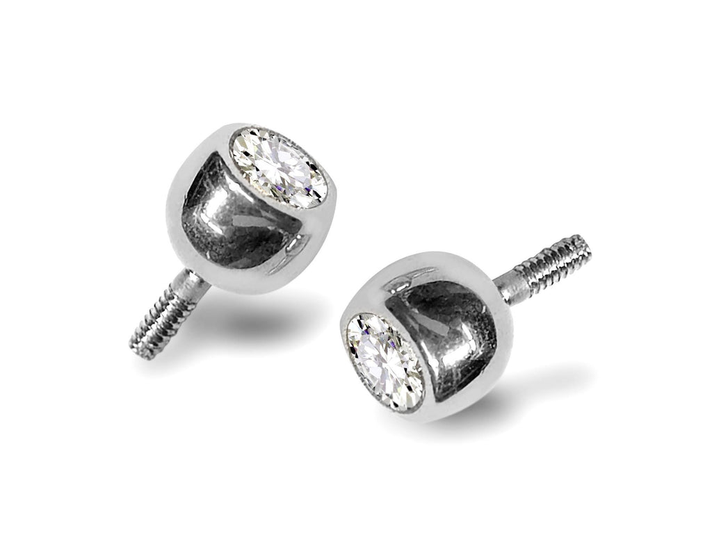14K White Gold Piercing Ball: Crystal Gem, Internally Threaded