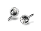 14K White Gold Piercing Ball: Crystal Gem, Internally Threaded