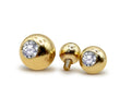 14K Gold Piercing Ball: Internally Threaded Crystal Replacement