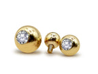14K Gold Piercing Ball: Internally Threaded Crystal Replacement