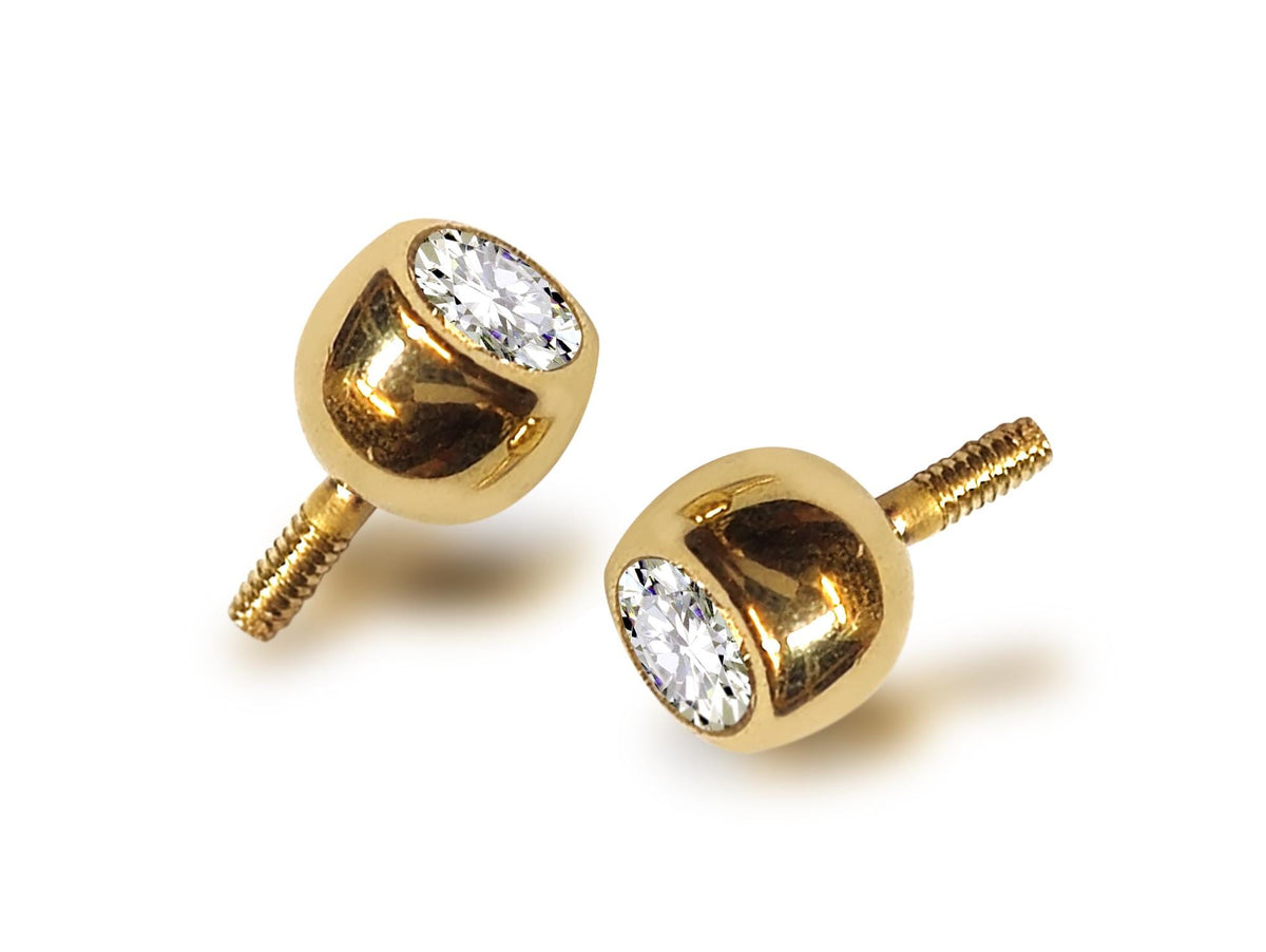 14K Gold Piercing Ball: Internally Threaded Crystal Replacement