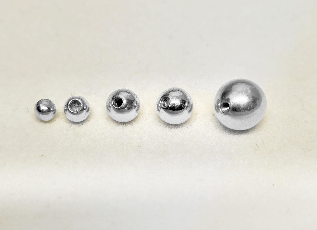 14K White Gold Threaded Piercing Ball Replacement: Handmade Body Jewelry
