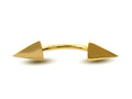 14K Gold Spike Pyramid Barbell: 16G Eyebrow Cartilage Piercing