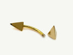 14K Gold Spike Pyramid Barbell: 16G Eyebrow Cartilage Piercing