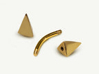 14K Gold Spike Pyramid Barbell: 16G Eyebrow Cartilage Piercing