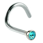 Titanium Nose Stud: 18g Nostril Screw Ring with CZ Crystal