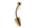 14K Gold Spike Eyebrow Barbell: 16G Body Piercing Jewelry