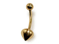 14K Gold Eyebrow Piercing: 16G Curved Barbell with Cone End