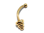 14K Gold Eyebrow Barbell: Unique Cone Body Piercing 16G