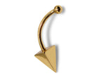 14K Gold Pyramid Spike Eyebrow Barbell - 16G Body Piercing