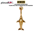 14K Gold Dolphin Belly Button Ring: Body Piercing Jewelry