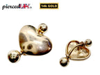14K Gold Heart Belly Ring: Gemstone Navel Piercing Jewelry