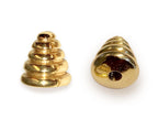 14K Gold Tiered Pyramid Spike: 16G Body Piercing Jewelry