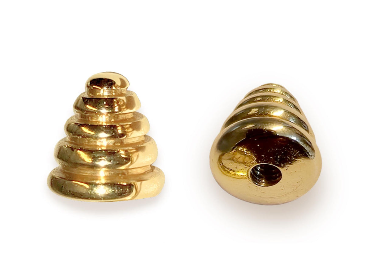 14K Gold Tiered Pyramid Spike: 16G Body Piercing Jewelry