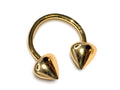 14K Gold Cone Septum Horseshoe Barbell - 16G Lip, Nose, Ear Piercing