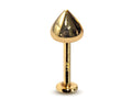 14K Gold Cone Labret Stud: 16G Lip & Tragus Piercing