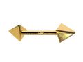 14K Gold Pyramid Barbell: 14G Nipple Piercing Jewelry