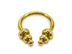 14K Gold Septum Horseshoe Barbell: Unique Lip/Nose Piercing (14G)