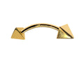 14K Gold Pyramid Spike Eyebrow Piercing: 14G Curved Barbell