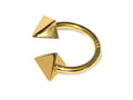 14K Gold Pyramid Septum Ring: 14G Horseshoe Barbell