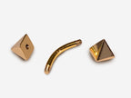 14K Gold Pyramid Spike Eyebrow Barbell: 14G Body Piercing