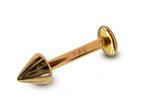 14K Gold Cone Labret Stud: 14G Lip Piercing, Tragus Earring