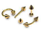 14K Gold Cone Labret Stud: 14G Lip Piercing, Tragus Earring