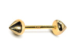 14K Gold Nipple Barbell: 16G Cone End Body Piercing