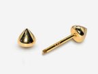 14K Gold Nipple Barbell: 16G Cone End Body Piercing