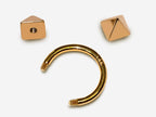 14K Gold Pyramid Septum Ring: Horseshoe Barbell, 14G Lip Piercing