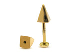 14K Gold Spike Labret Stud: Pyramid Lip Piercing, 16G