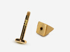 14K Gold Spike Labret Stud: Pyramid Lip Piercing, 16G