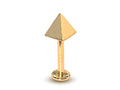 14K Gold Pyramid Labret Stud: 14G Lip & Tragus Piercing