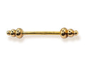 14K Gold Barbell Nipple Piercing: 14G Body Jewelry