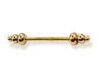 14K Gold Barbell Nipple Piercing: 14G Body Jewelry